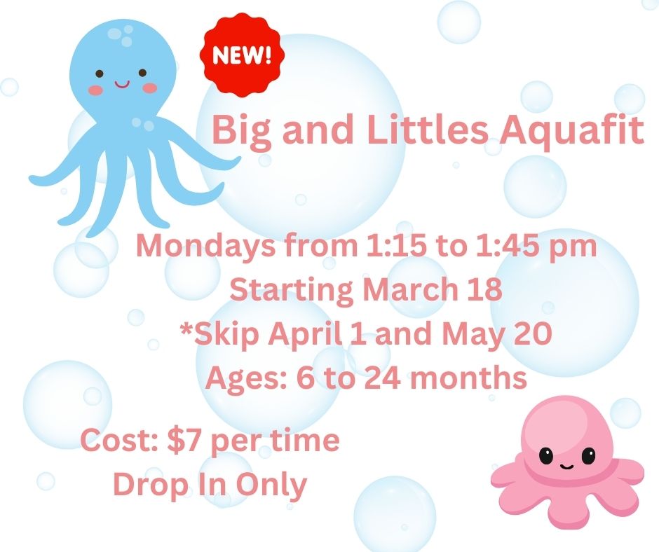 cute octopus promoting parent and child aquafit