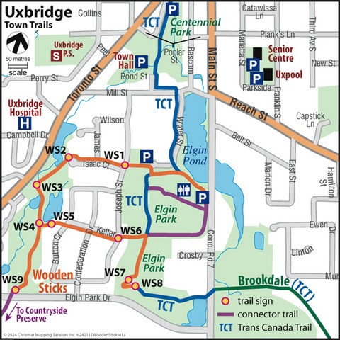 wooden sticks trail map