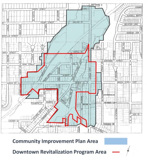 study area of downtown revitalization