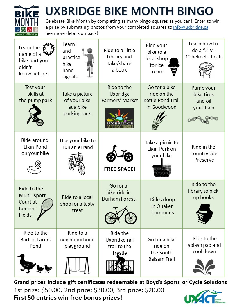 Bike Bingo gameboard