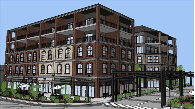 NW corner Brock and Spruce St rendering