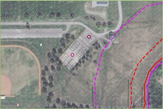 overview of design plan of new tennis and pickleball courts